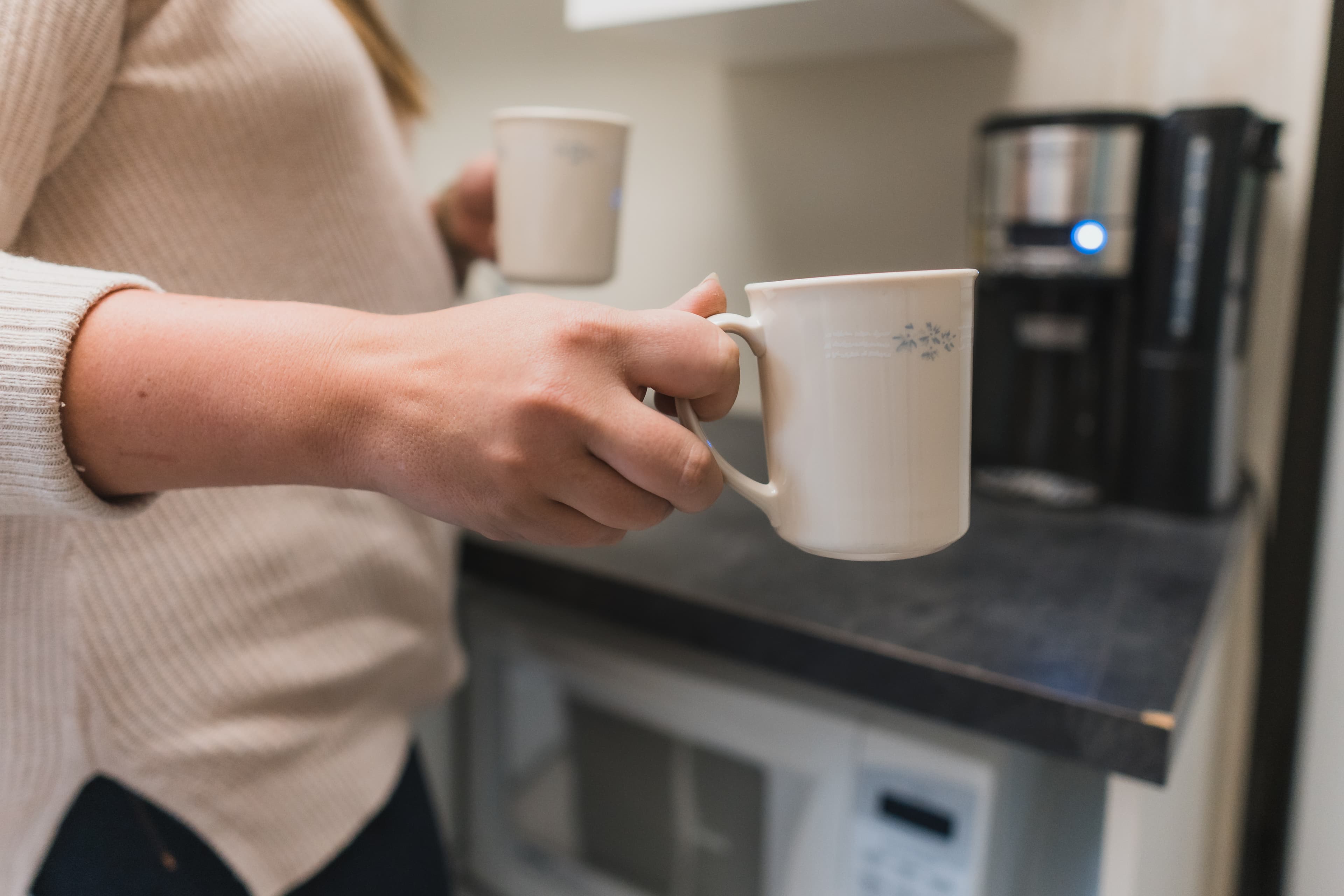 woman getting coffee