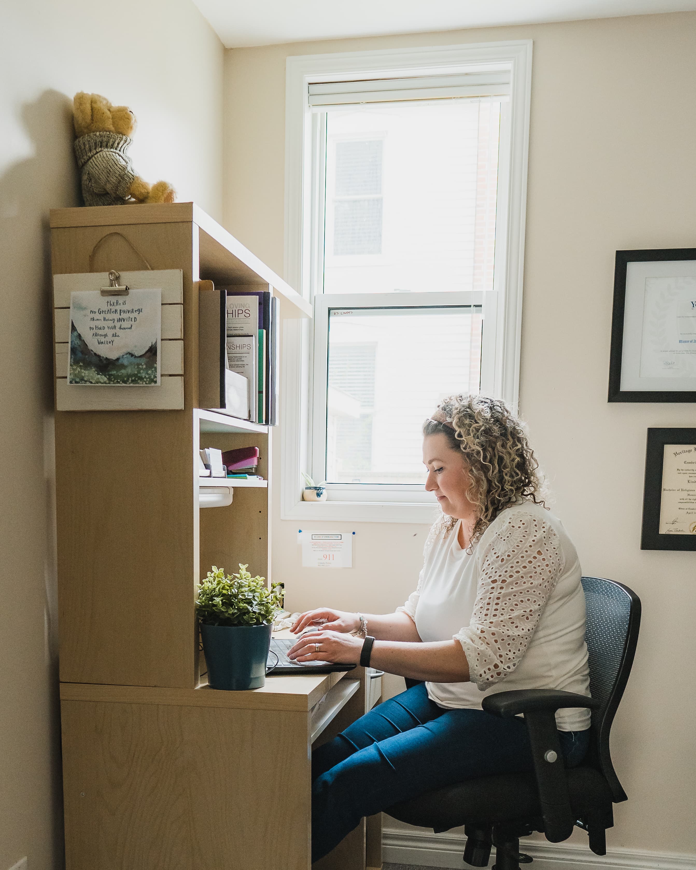woman working at a desk